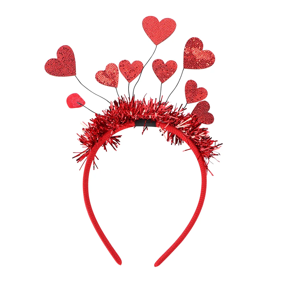 

Повязка на голову в форме сердца, аксессуары для волос на День святого Валентина, свадебная тиара, блестящий декор, головной убор на День святого Валентина