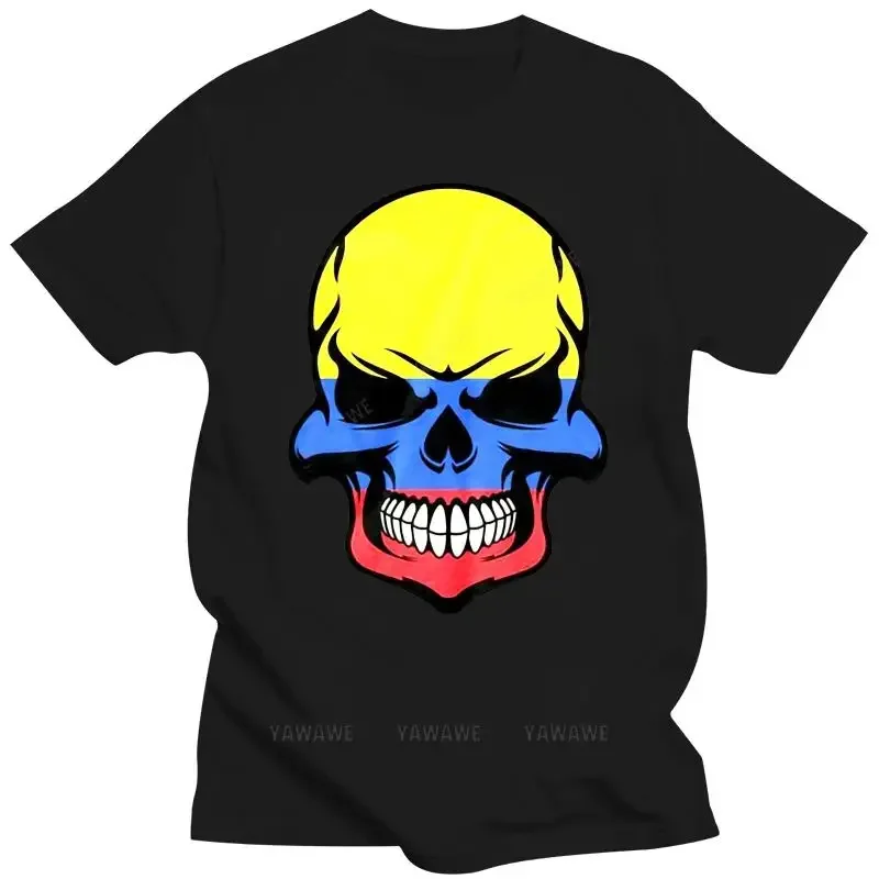 Мужская хлопковая футболка с рисунком черепа Колумбии