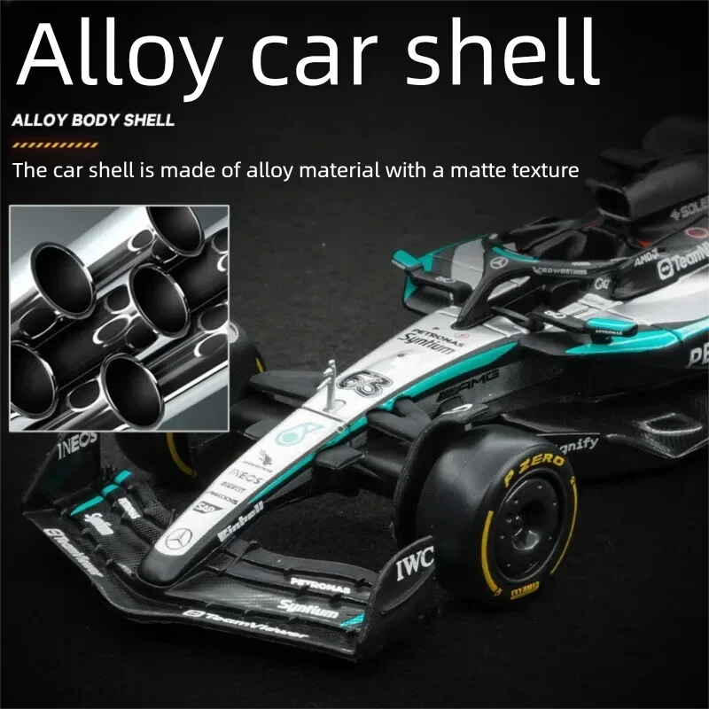 Фото Модель гоночного автомобиля Bburago 1:43 Mercedes-AMG F1 W15 W16, литая под давлением, из сплава, коллекционная, имитационная, подарок для детей №3