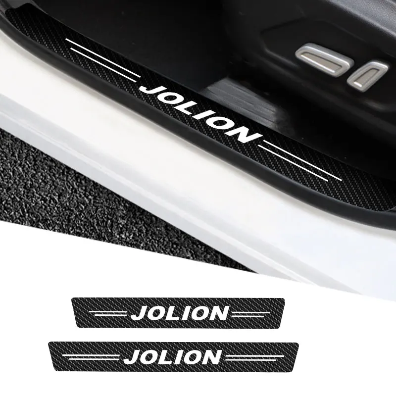 

4X Car Stickers Anti Scratch Door Sill Protector ​For Haval Jolion Logo Car Threshold Protection Carbon Fiber Stylin Accessories
