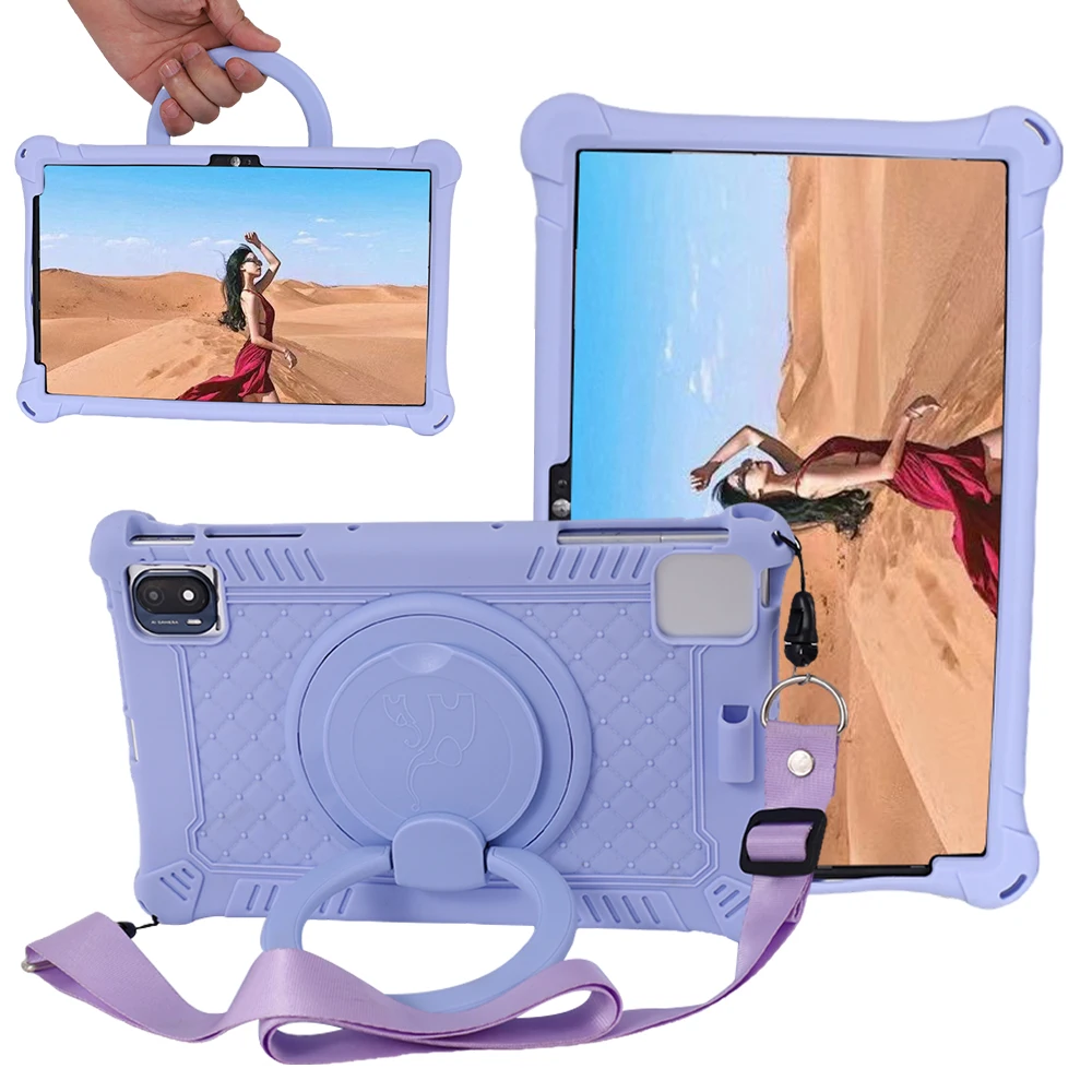 Фото Вращающаяся основа для TCL Tab 10s 10 HD 4G 10L Gen2 10,1 дюймов 10TabMax 10 Gen2 10,36 дюймов мягкая силиконовая подставка с ручкой оболочка №1