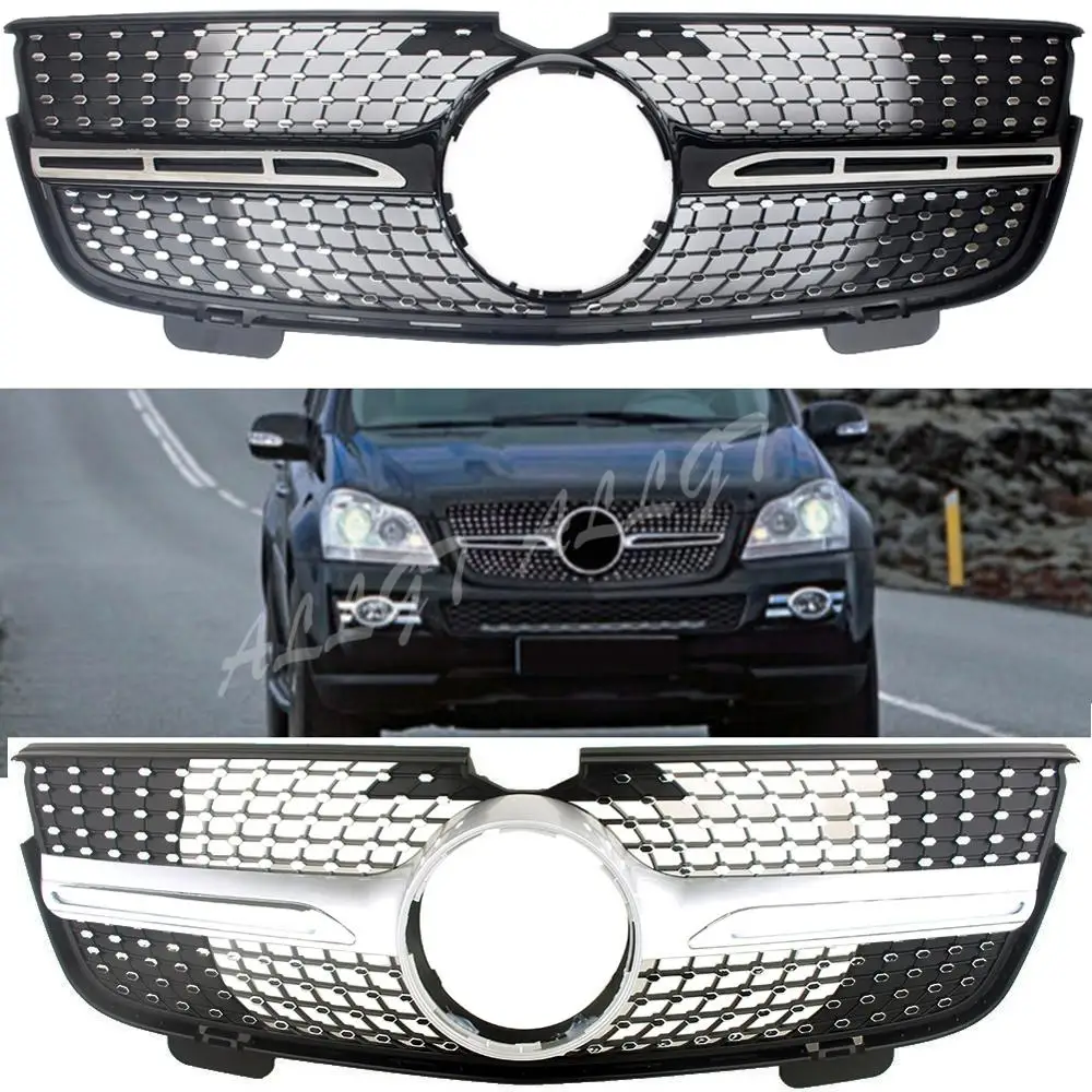 

Front Grille Bumper Upper Gill Fit For Mercedes-Benz X164 GL-Class GL320 GL350 GL450 2007 2008 2009 Black Silver