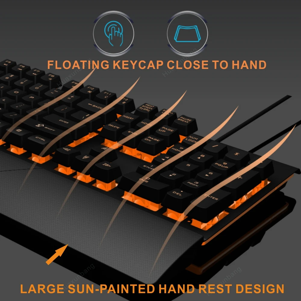 Игровая клавиатура с RGB-подсветкой механическая Водонепроницаемая эргономичная