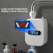 호텔용 미니 인스턴트 온수기 샤워, 방수 304 스테인리스 스틸 탱크리스 온수기 샤워, 급속 가열 LCD 디지털