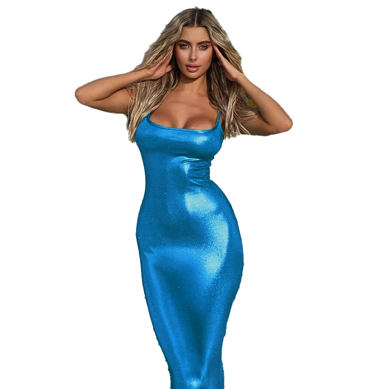

Женское тонкое Макси-платье для выпускного вечера, без рукавов, однотонные Сексуальные облегающие платья, Повседневная пляжная одежда для вечеринок, летняя мода