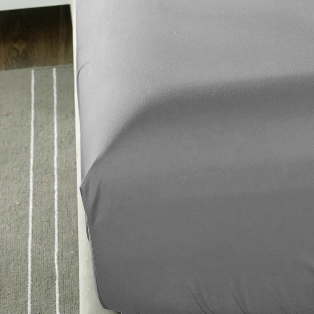 Fitted Sheet Mattress Cover Solid Color Sanding Bedding Linens Bed Sheets With Elastic Band Double Queen Size Bedsheet 180X200CM 6