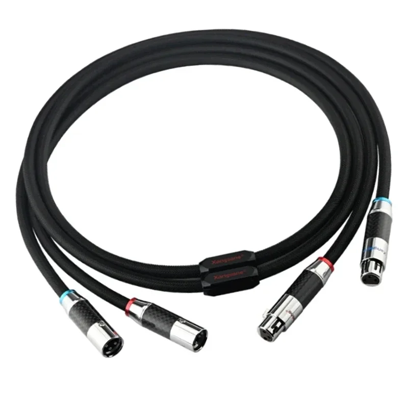 6N чистый серебристый XLR кабель HiFi усилитель CD аудиокабель из углеродного волокна