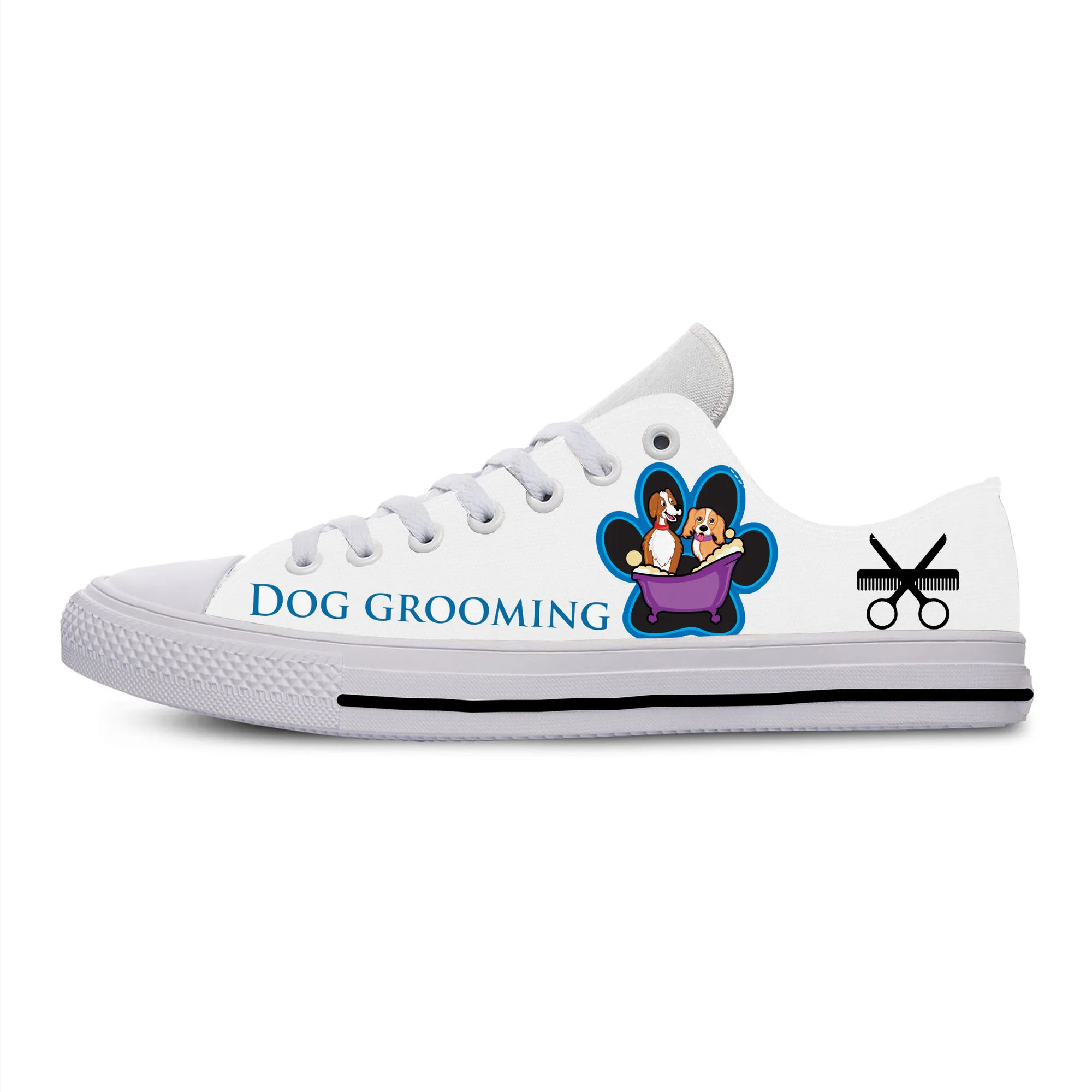 

Dog Groomer Low Top Sneakers Mens Womens Teenager Casual Shoes Canvas Running Shoes 3D Print Breathable Lightweight shoe