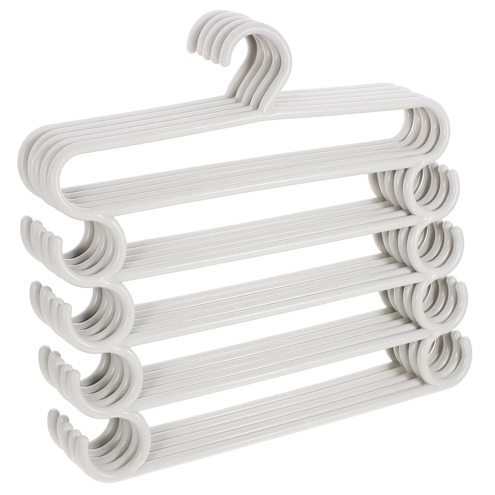 

5 Pcs Multi Layer Clothes Hanger Coat Hangers Home Pants Tie Space Saving Pp Trousers