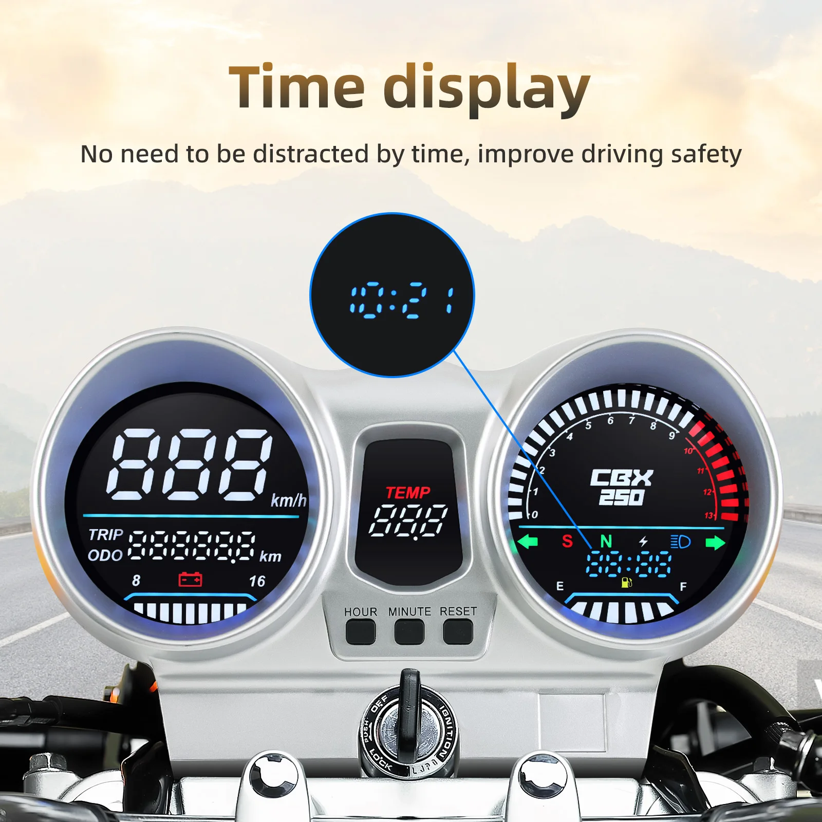 

CBX250 CBF250 Twister 2001 a 2008, мотоциклетный спидометр, тахометр, одометр, ЖК-дисплей, измеритель скорости для Honda EX5