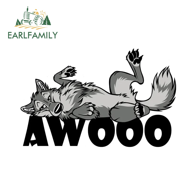 EARLFAMILY 13 см для AWOO детский волк наклейки на лобовое стекло забавная