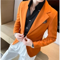 2022 suit jacket casual trendy men blazer masculino british daily men blazer hombre fashion big collar slim fit suit coat s 3xl