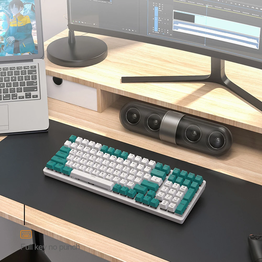 Bluetooth-совместимая игровая клавиатура 100 клавиш механическая K6 2 4G