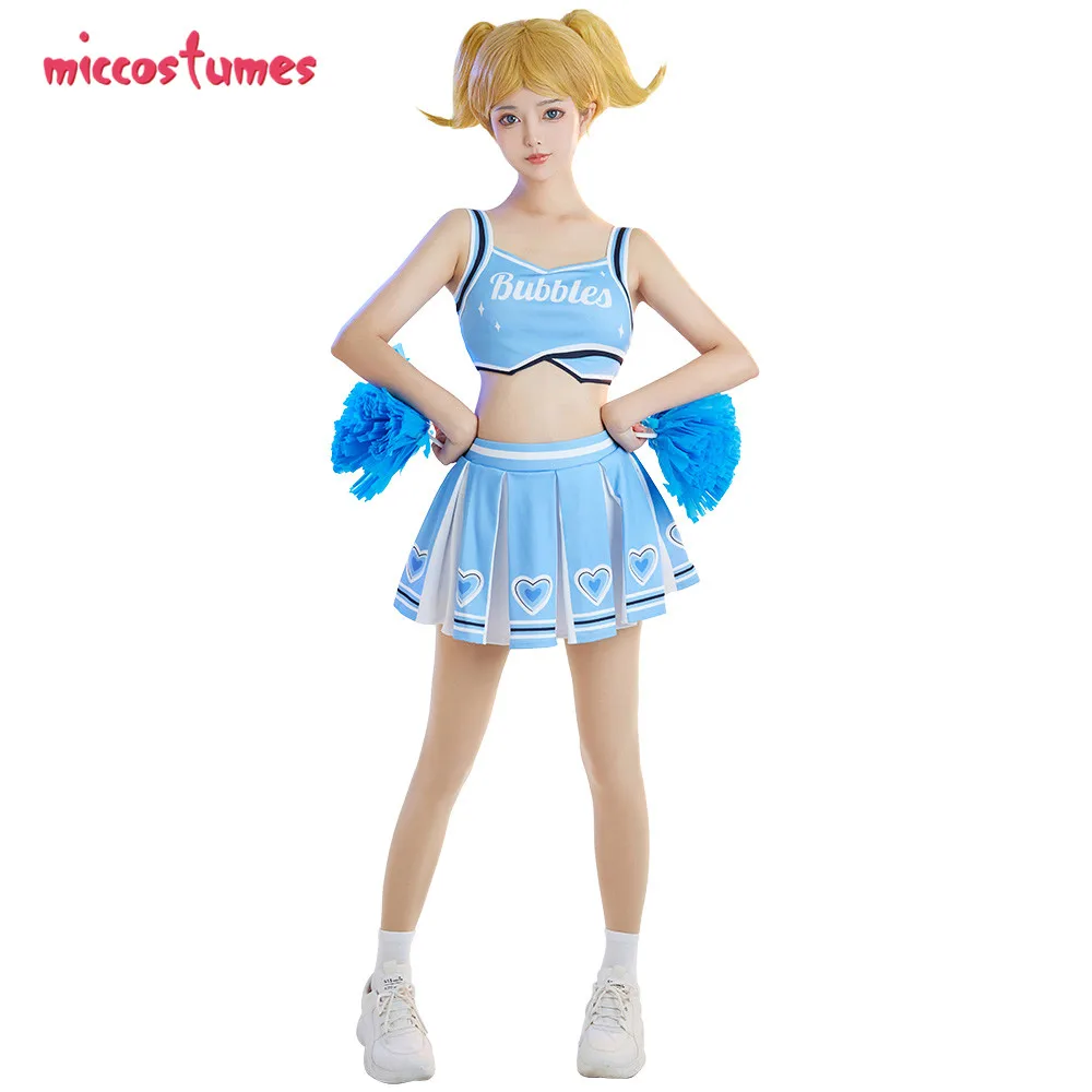 Девочек Костюм школьницы униформа для девочек болельщик костюм синего цвета с