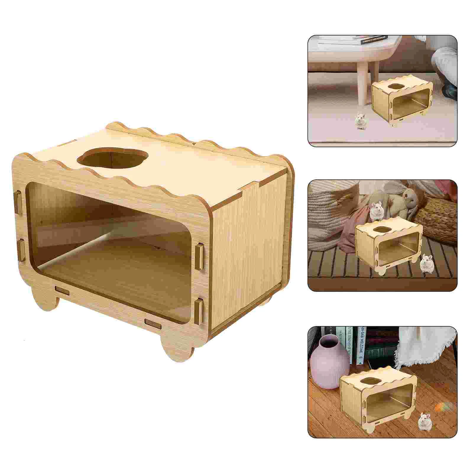 

Bunny Bunny Toys Hideout House Pets Sleeping Cage Dig Wooden Nest Supply Funny Digging Toy