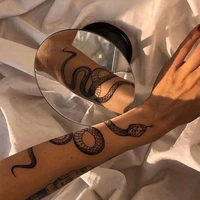 big size black snake temporary tattoo stickers for women men body waist hands sleeve waterproof fake tatto dark wine snake tatto