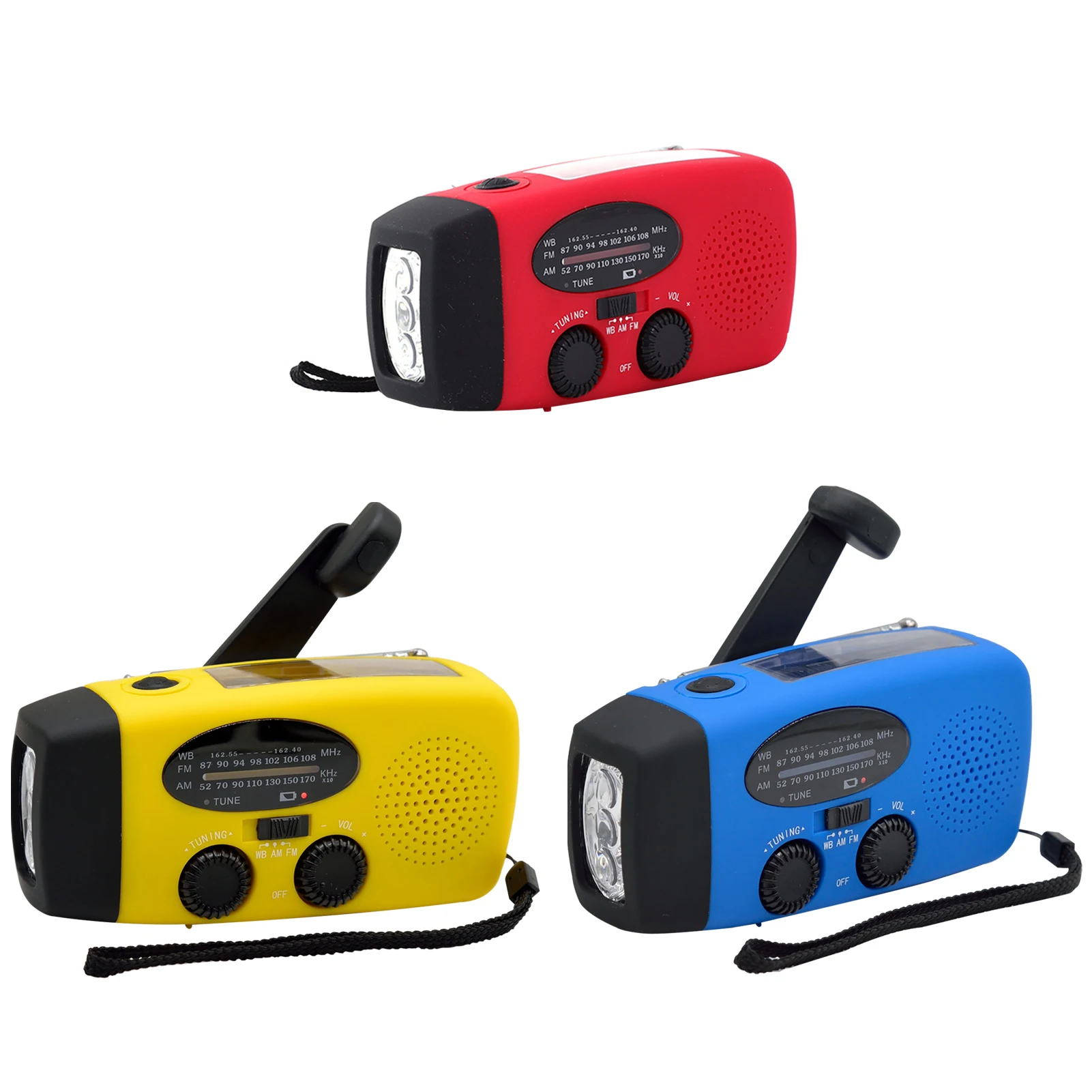 

Emergency Crank Radio Solar Hand Crank Radio With 2000mAh Rechargeable Battery Solar Hand Crank Emergency Radio AM/FM/NOAA Solar