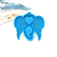 angle wing shaped keychain keyring tag silicone mold with hole diy cute angle wing resin mold handmade hanging tool