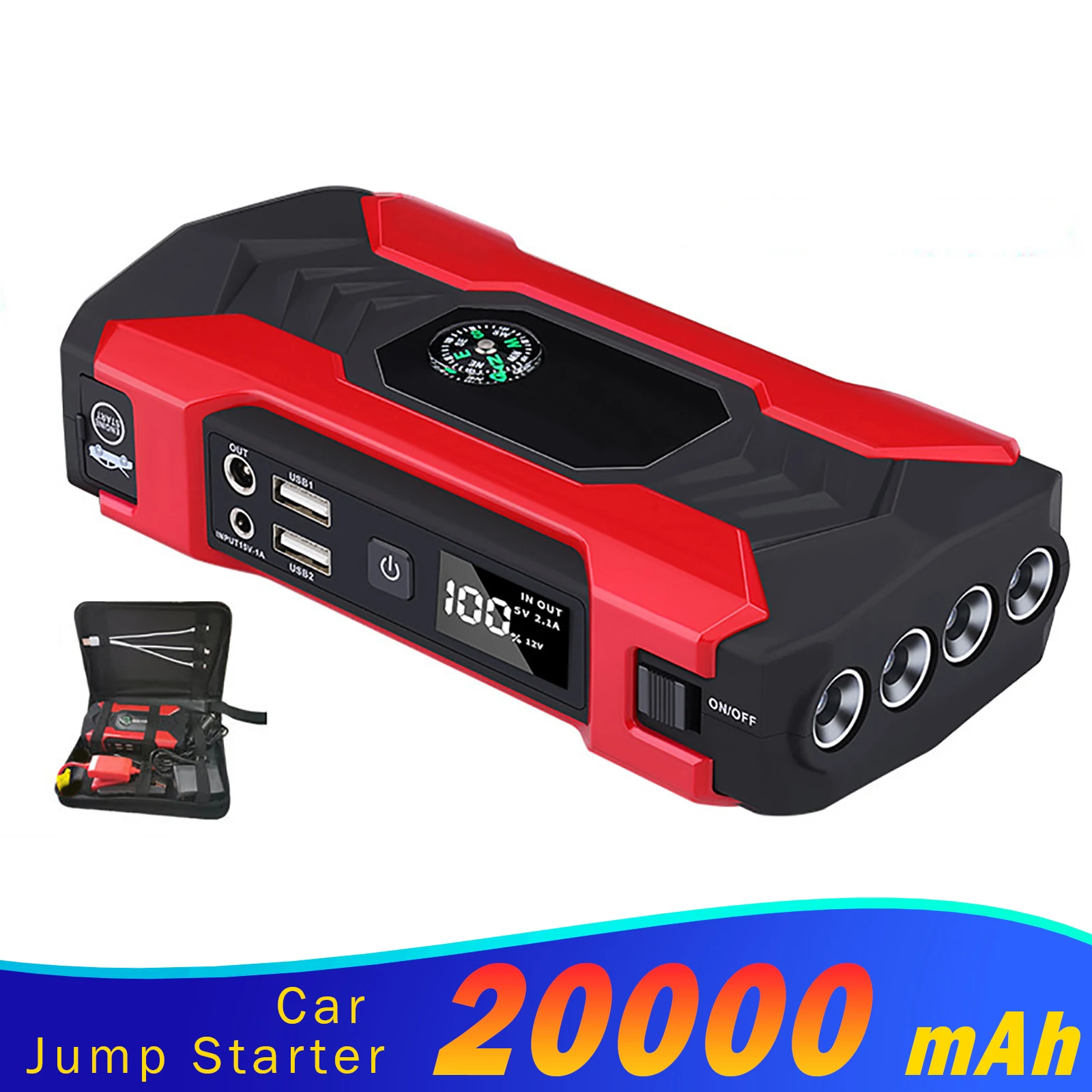 

Power Bank 22000mAh 400A Jump Starter Portable Charger Car Booster 12V Auto Starting Device Emergency Car Battery Starter