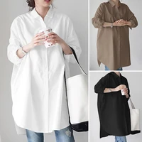 fashion fall fashion elegant long flared sleeve shirts womens button up long shirts loose tunic tops casual solid color robes