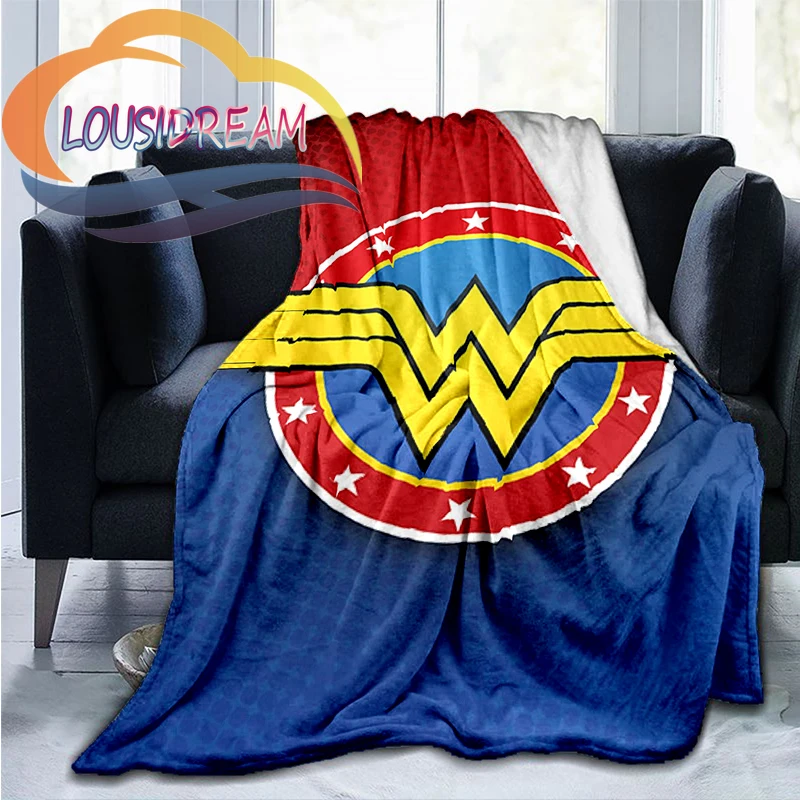 

Шерстяное одеяло с логотипом Wonder Woman, Кашемировое одеяло, модное женское портативное фланелевое одеяло Marvel