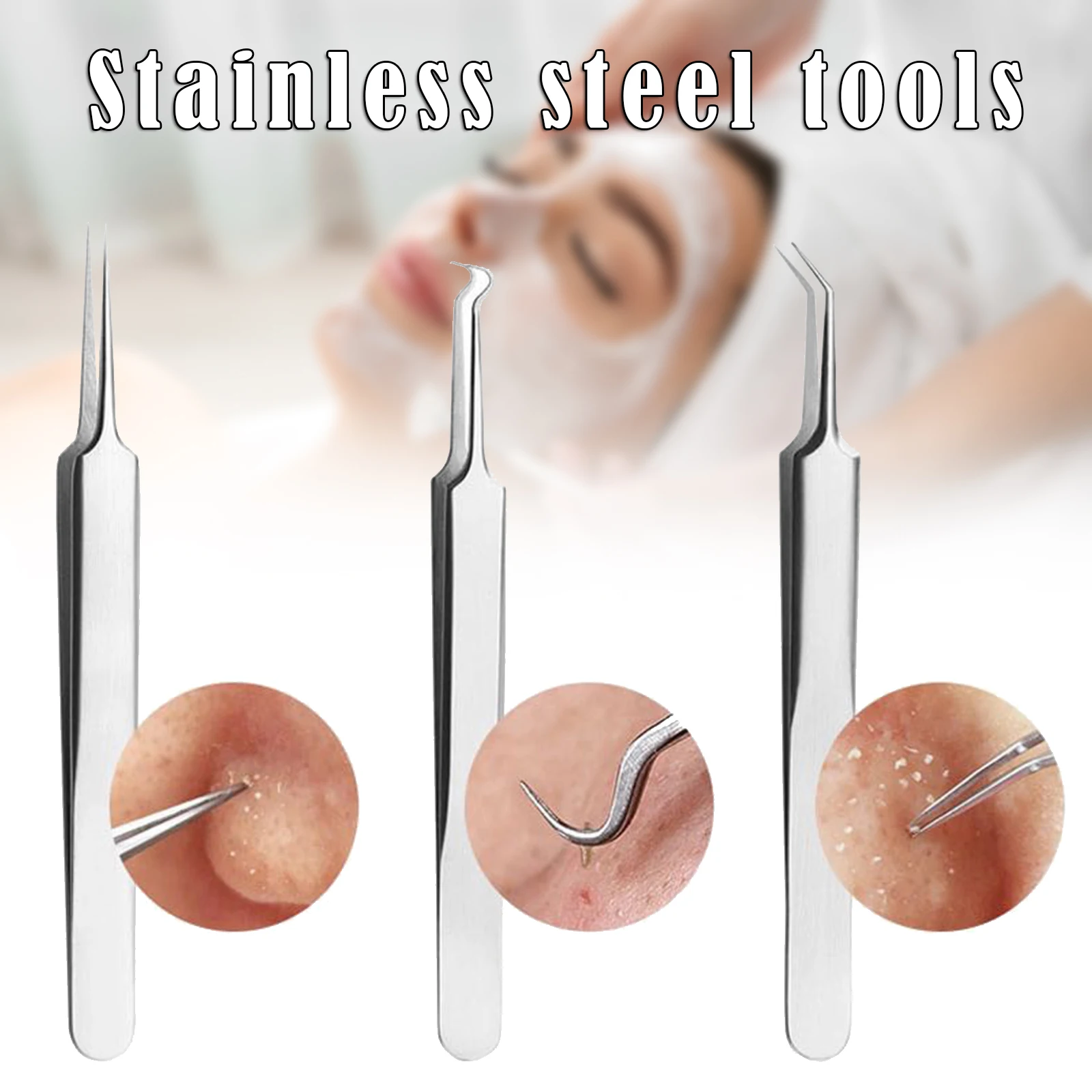 

Пинцет для удаления черных точек и других токсинов, 3 вида