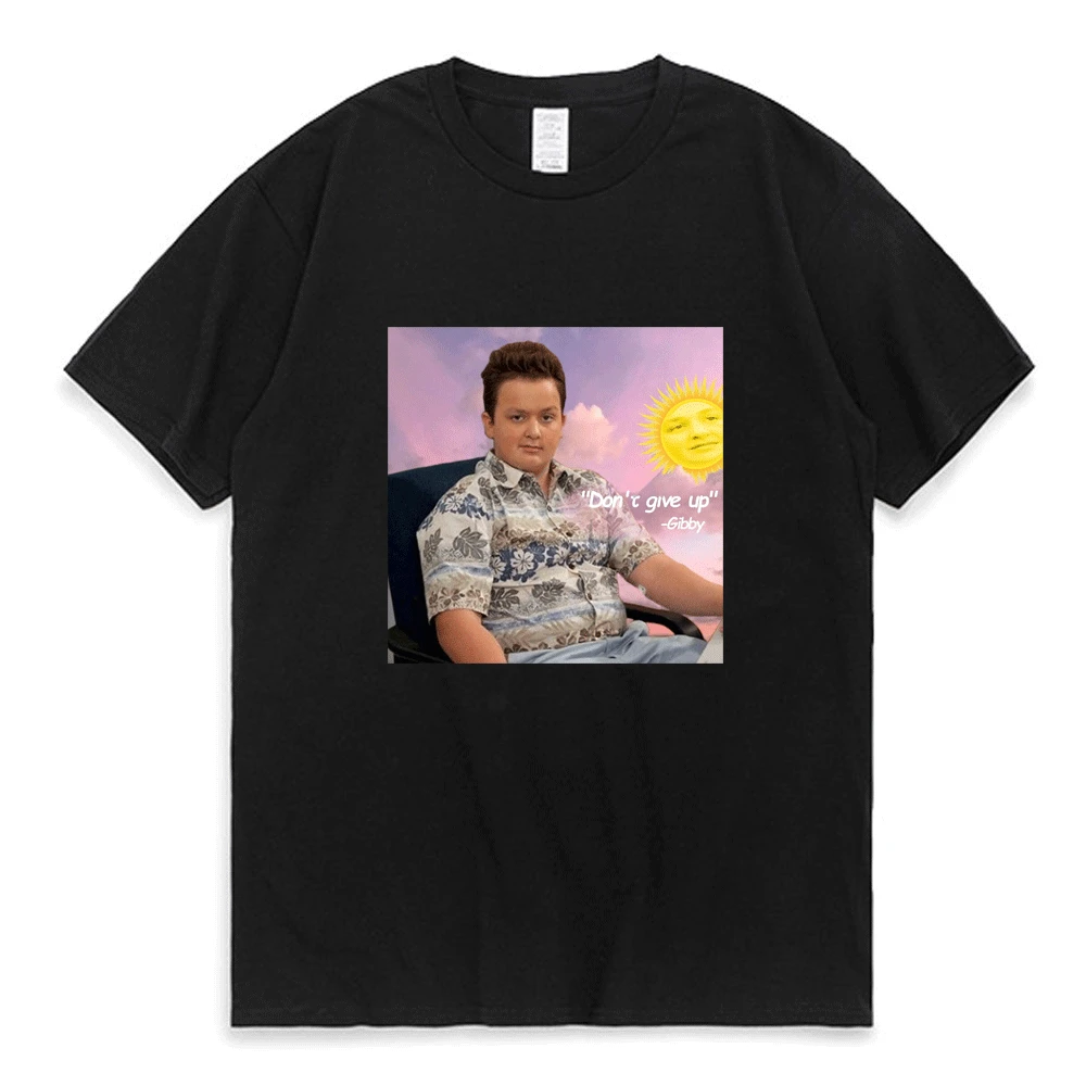

Модная футболка Gibby Say с принтом «не сдавайся, отправьте друзьям», уличная футболка в стиле хип-хоп, Подростковая черная футболка с круглым в...