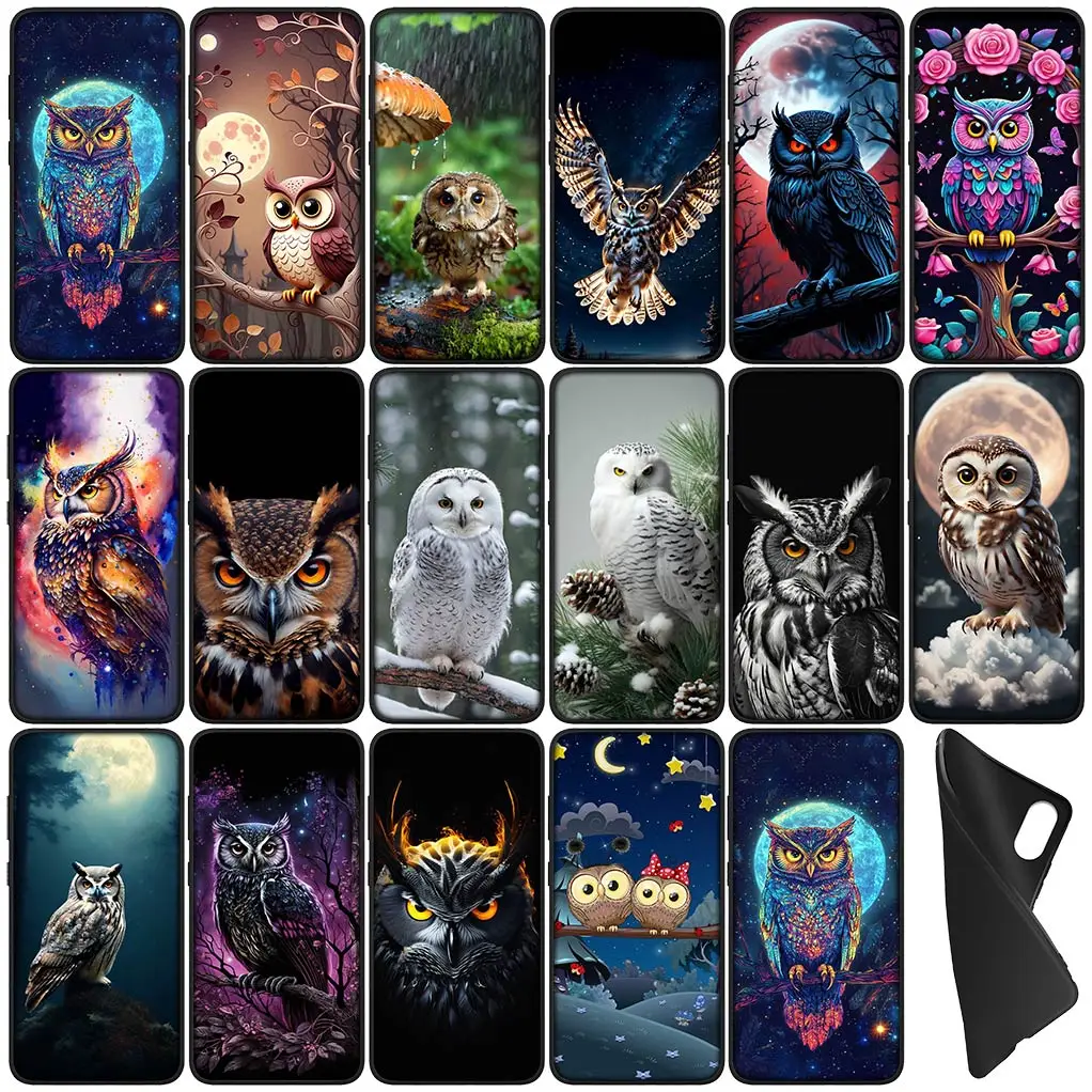 Cartoon Owl Anime Flexible Phone Cover Case for Samsung Galaxy S22 S21 S20 Fe Ultra S8 Plus + S7 Edge M15 Soft Coque