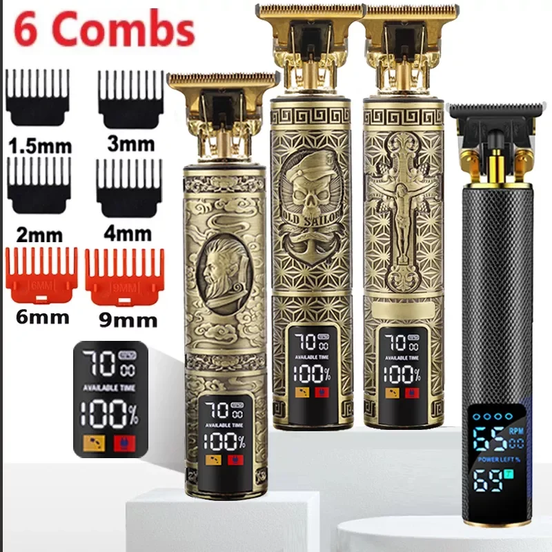 

2021 T9 Hair Trimmer Barber Hair Clipper Cordless Hair Cutting Machine Beard Trimmer Shaving Machine Men Shaver