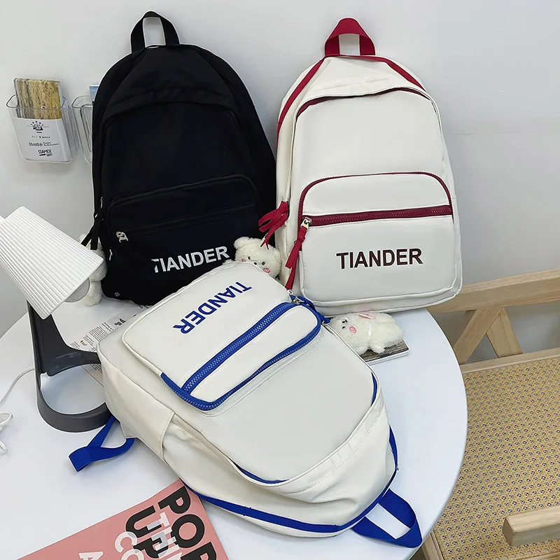 New Women's Backpack Fashion High Middle School Students' Schoolbag Large Capacity College Students' Campus Backpack