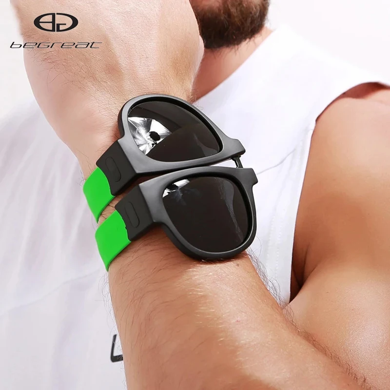 

BEGREAT Fashion Wristband Sunglasses Sports Glasses for Men Women Sun Glasses Foldable Polarized Sport Driving Sunglasses UV400