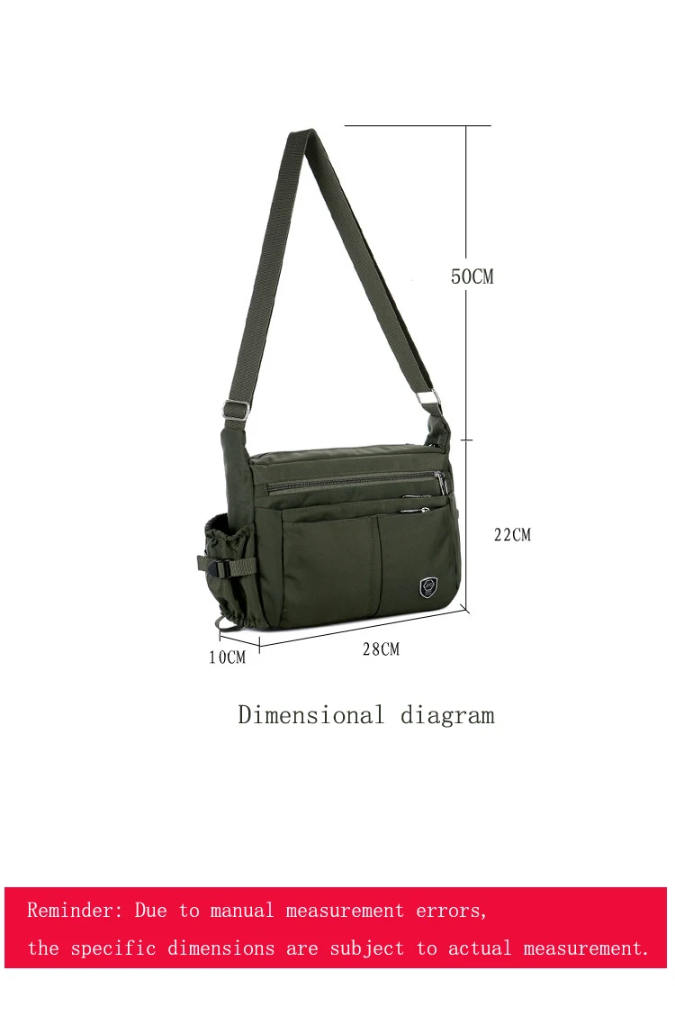 Men's One Shoulder Crossbody Bag Nylon Waterproof Convenient Bags