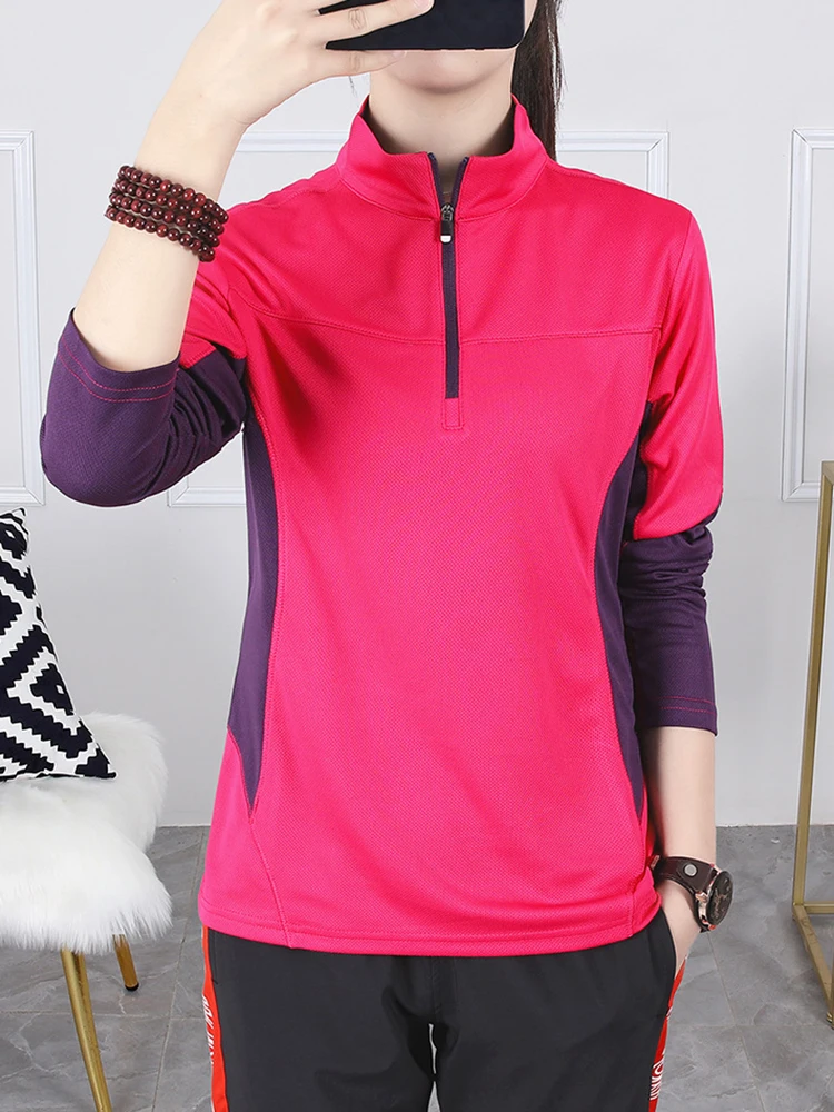

Hiking Shirt Women's Long-sleeved Fitness Tops Woman Running T-shirt Quick-drying Hiking Clothes Stretch Running Sport Clothes