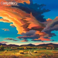 gatyztory frame picture sky clouds diy painting by numbers landscape coloring by numbers modern wall art canvas painting artwork