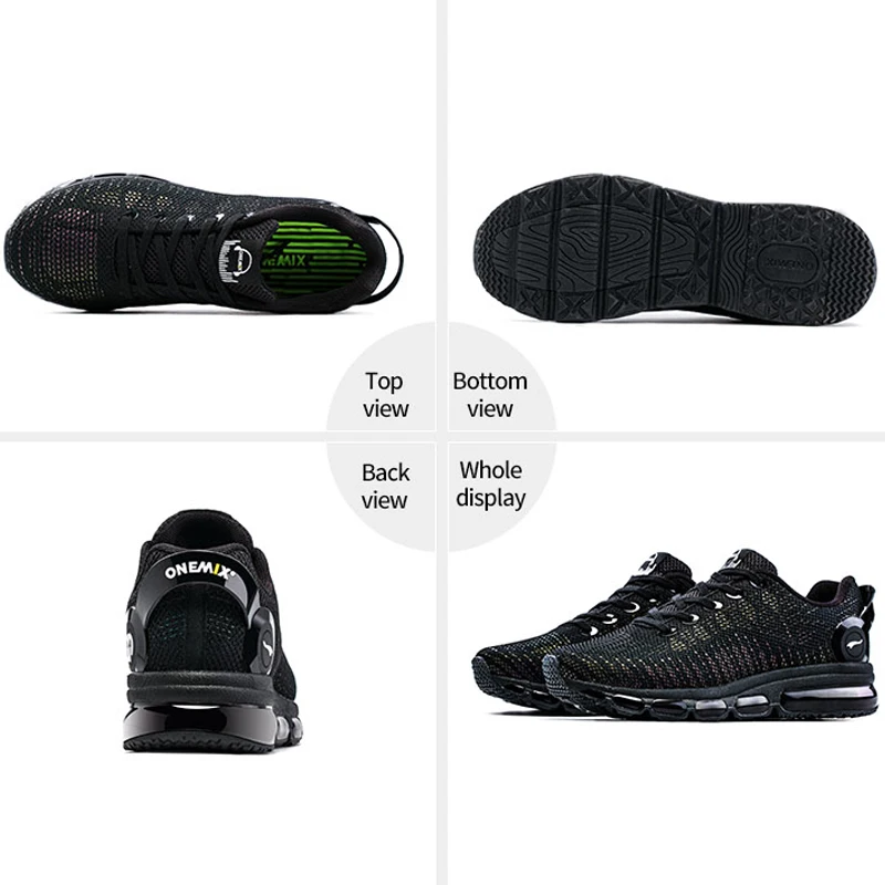 ONEMIX Sneakers Men Running Shoes High Top Cool Reflective Vamp Air Cushion Training Sports Jogging Shoes Plus Size