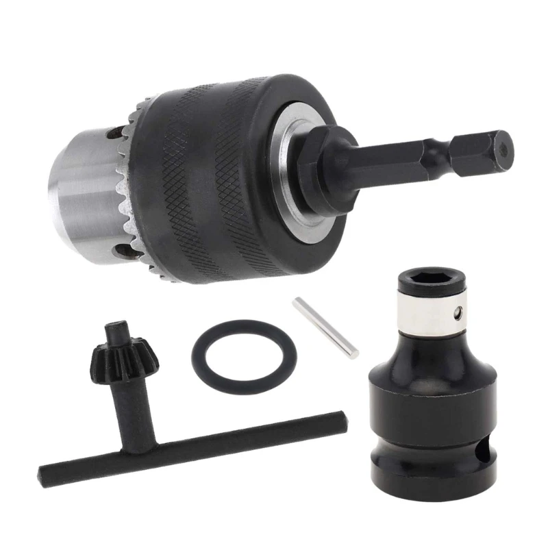 3/8inch Drill Chuck Adapter Chuck Drill with 1/4 Inch Quick Change Shank 1/2-Inch Adapter Impact Guns Drill Bit Adapter