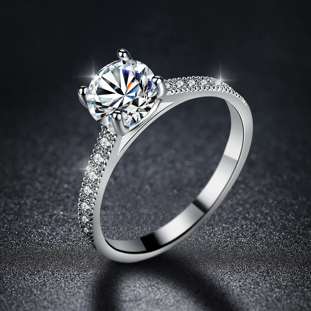 

Ailodo Classic Engagement Wedding Rings For Women Luxury Cubic Zirconia Female Finger Rings Fashion Jewelry Valentines Gift
