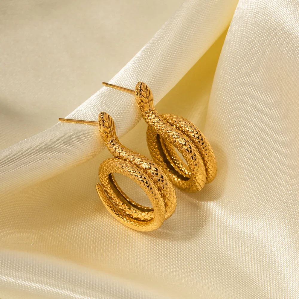 

Trendy Fashion Stud Earrings Stainless Steel Hoop Earrings for Women