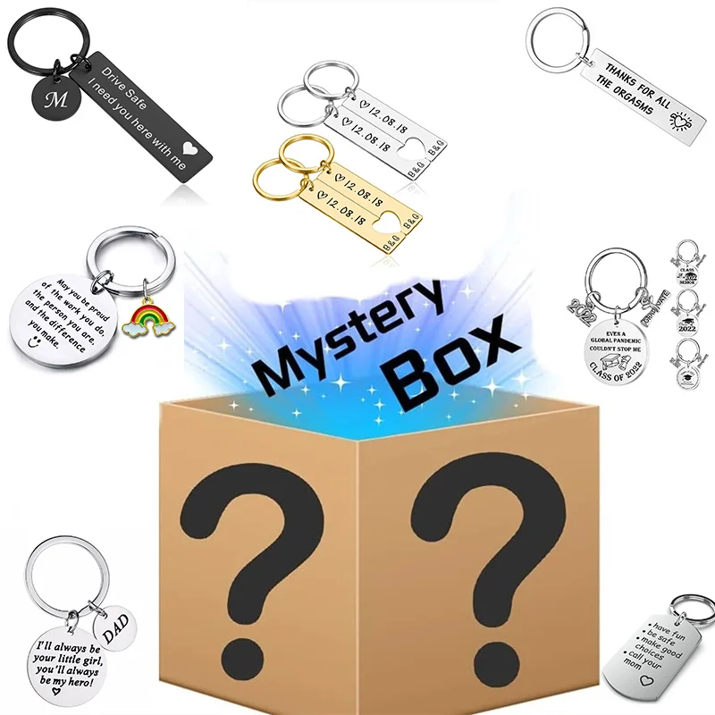 

Blind Box Keychain Surprise Product Mystery Gift Random 1 PCS Letter Stainless Steel Keychain Trendy Fashion Accessories Jewelry