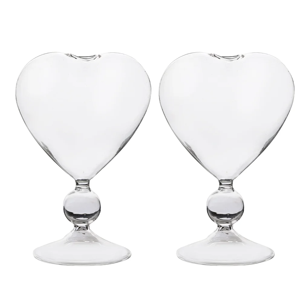 

Glasses Cocktail Goblet Champagne Heart Cup Drinking Goblets Shaped Cups Crystal Martini Whiskey Wedding Beverage Clear Red