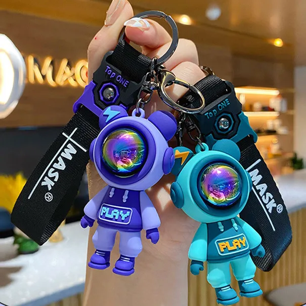 Брелок для ключей мальчиков и девочек креативный милый Космос робот-медведь