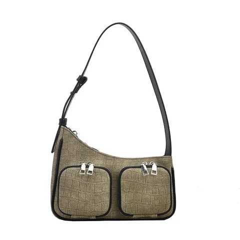Новинка 2023, женская джинсовая сумка с карманом, Высококачественная сумка на плечо, симпатичный кошелек и сумочка, дизайнерская женская сумка с двумя карманами