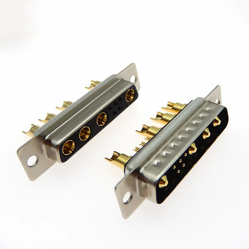

DB plug 9W4 30A Gold plated Male / Female high current Connector D-SUB adapter solder type plug jack high power Gold plated 9Pin