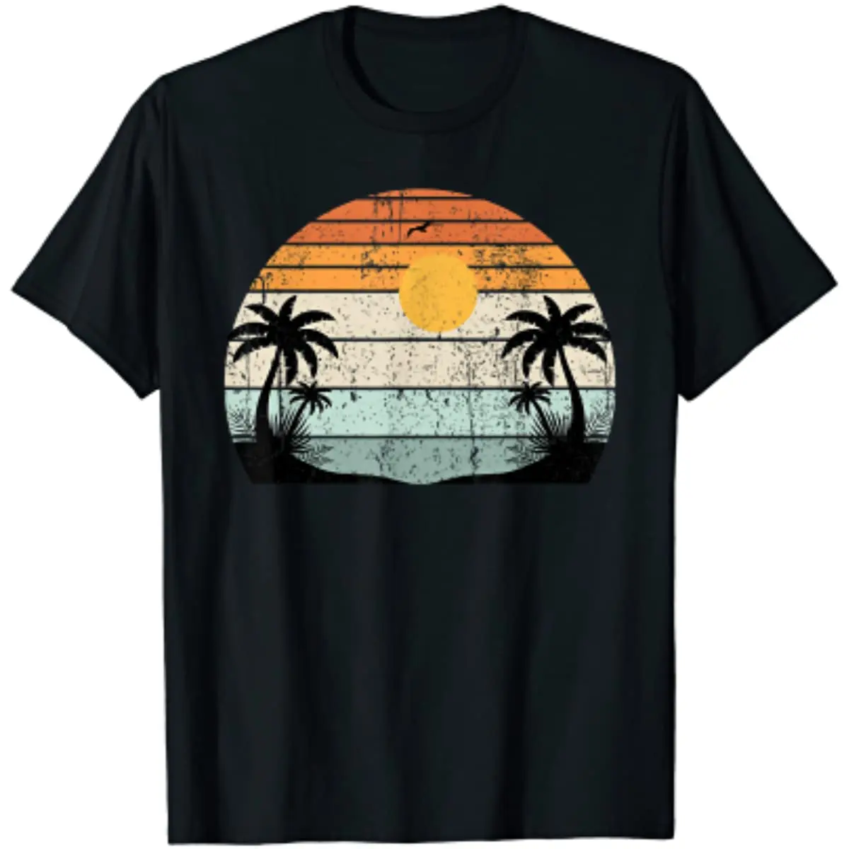 

Sunshine Summer Vibes Palm Trees Beach Retro Tropical Summer T-Shirt Cotton Four Seasons Graphic T Shirts Streetwear