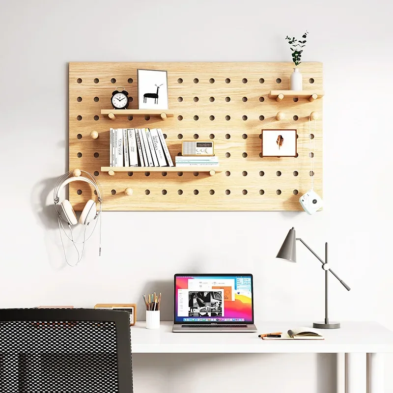 Домашний декор деревянная перфорированная доска полка настенный дисплей