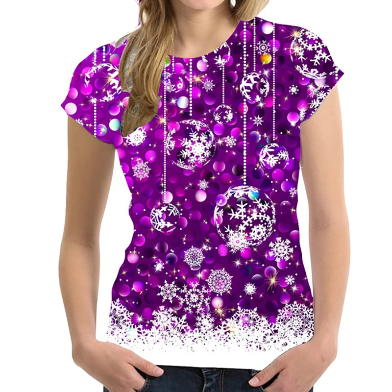 

Футболка женская оверсайз в стиле Харадзюку, пикантная тенниска с 3D принтом снежинок и украшениями, уличная одежда, Y2k