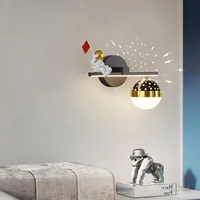 aluminium wall lamps lights led ceiling light iron star astronaut lamp for bedroom children room hallway home decor golden lamps
