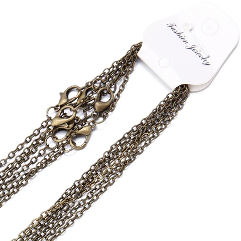 Металлическое античное бронзовое ожерелье-цепочка с крестом 6 шт.