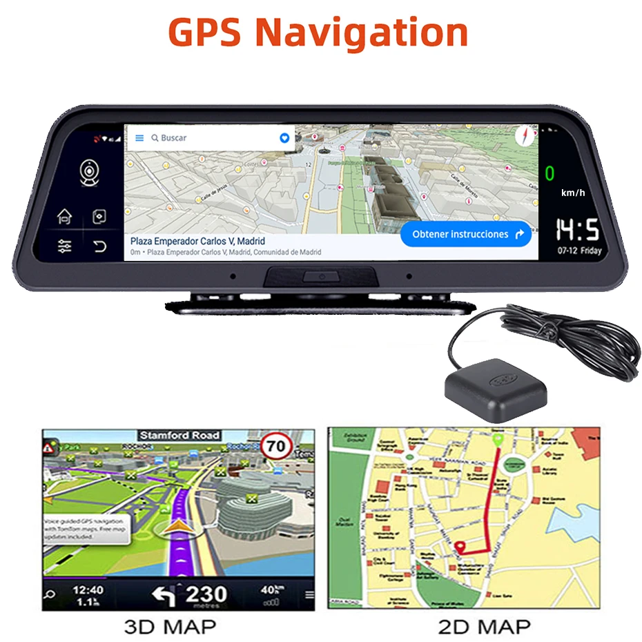Видеорегистратор автомобильный ADINKAM 4G Android 8 1 Wi-Fi GPS Bluetooth 2 + 32 ГБ ADAS 1080P |