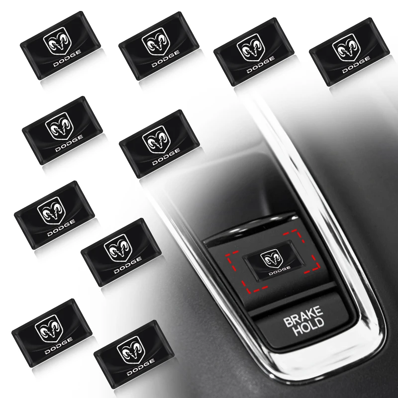 

10pcs Car Stickers Gears Knob Decorative Badge for Dodge Journey Caliber Challenger Charger Nitro Ram 1500 Dart Durango Decor